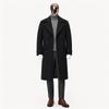 Herren Premium Wollmischung Zweireihiger Langer Peacoat