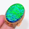 Natural Green Triplet Opal Gemstone 925 Sterling Silver Jewelry Ring Size 8 AR-18588
