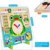 Wooden Calendar for Kids Montessori Learning Clock 7 in 1 Toddler Daily Calendar Educational Toy for Preschool Time Telling