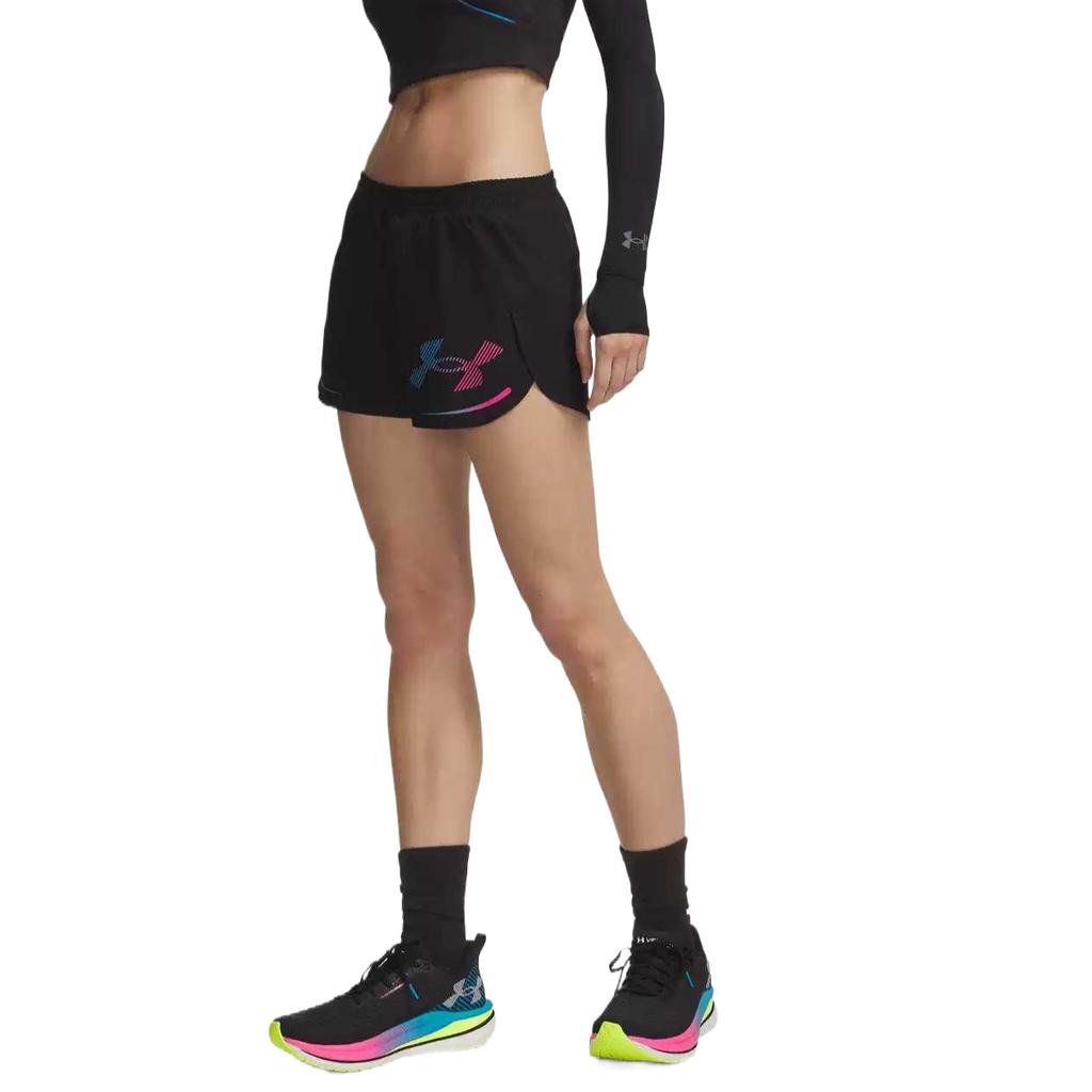 Under Armour Breathable Solid Color Elastic Running Shorts Women shorts 6009501-008
