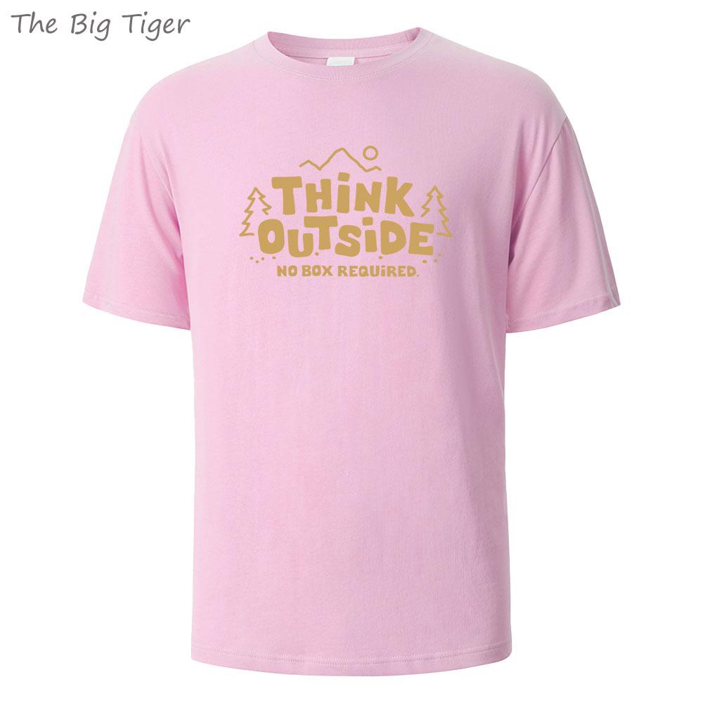

Think Outside Painting Unisex Basic Cotton Tee Relaxed Fit Crew Neck Soft Breathable Casual Everyday Shirt Men s T-shirt 4XL