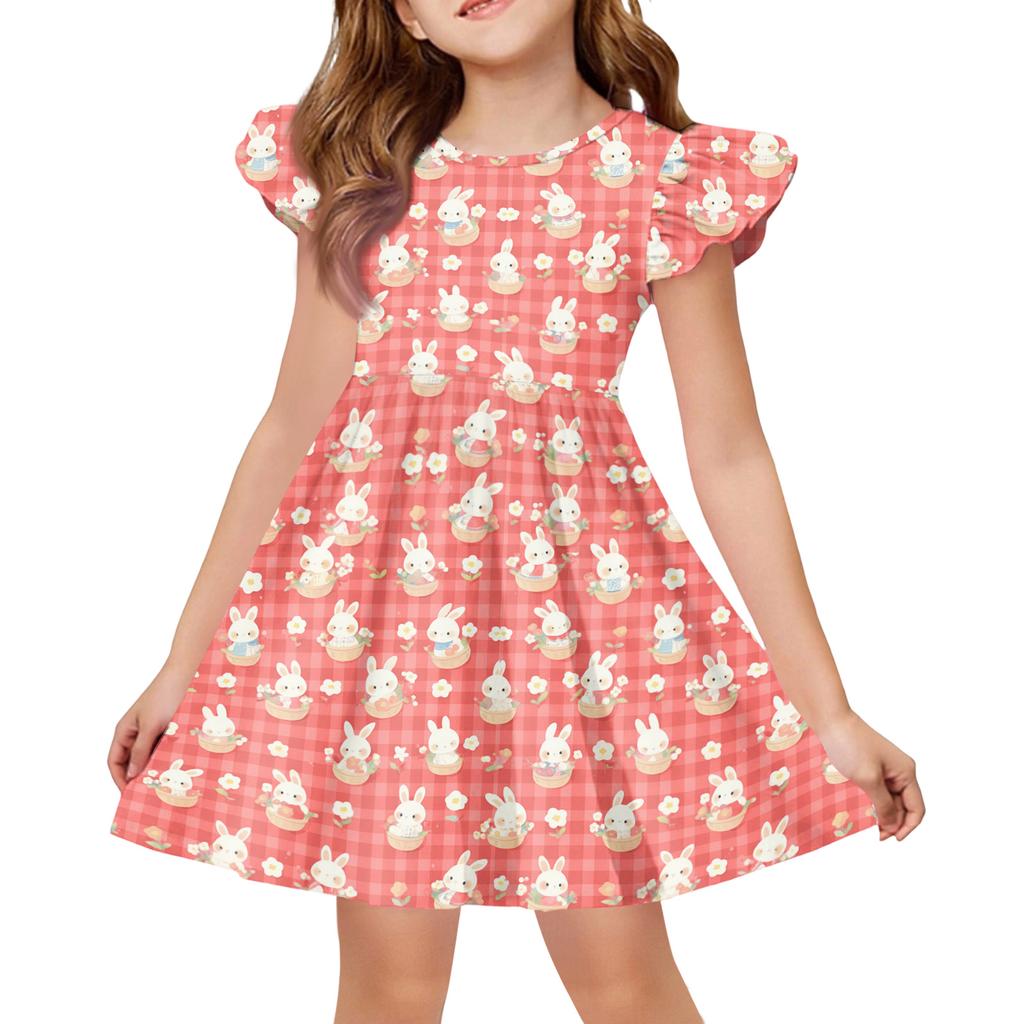 Girls' Summer Princess Dress - A-Line T-Shirt Dress Easter Day