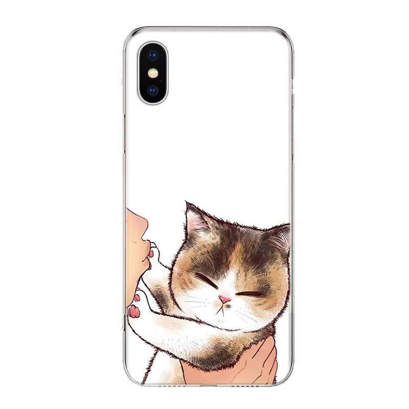 Kiss My Lovely Cat Kitten For iPhone 17 Air 16 15 14 Plus 13 Mini 12 11 Pro Max Phone Case 16E 7 Print 8 SE Fundas Cover Soft Co