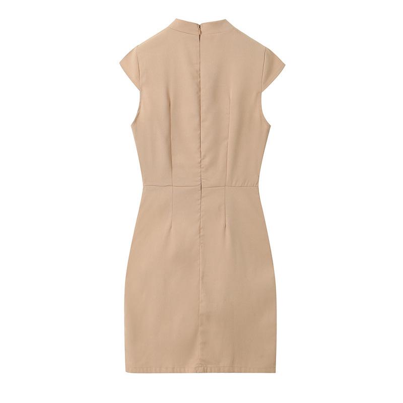 Summer 2025 Women's Sleeveless Pleated Hem Mini Dress