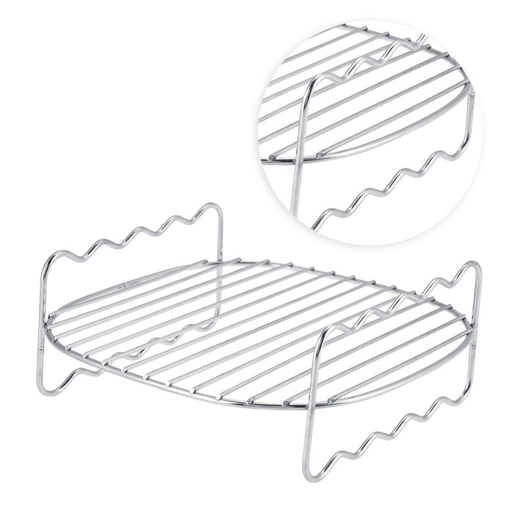 Fryer Rack Accessories, Replacement BBQ Rack Double Layer Rack Skewers Baking Tray for     Fryer Accessories