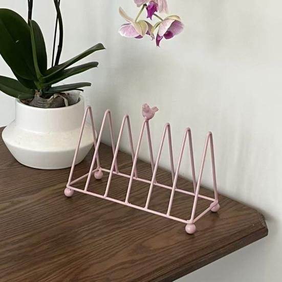 Plate Storage Rack, Durable Iron Dish Display Stand, Anti-Slip Certificates Cookbooks Organizer, for Plates Cutting Boards Tiles Plaques Trays
