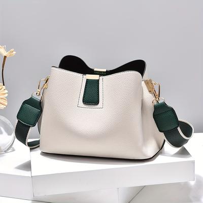 Elegantní dámská crossbody kabelka, PU kůže Trendy ležérní kabelka/peněženka přes rameno, všestranná módní kabelka