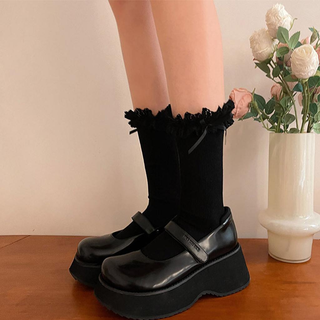 1 Pair Womens Summer Short Thin Socks Girls Sexy Cotton Lace Ruffle Style Socks Boat Socks Breathable Cute Lolitas Socks