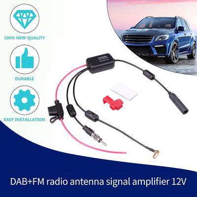 Amplificador de Sinal de Antena 3 em 1 12V SMA DAB FM AM Rádio de Carro Anti-interferência Amplificador Booster de Sinal Antena de Carro 76-108MHZ Para Barco Marítimo