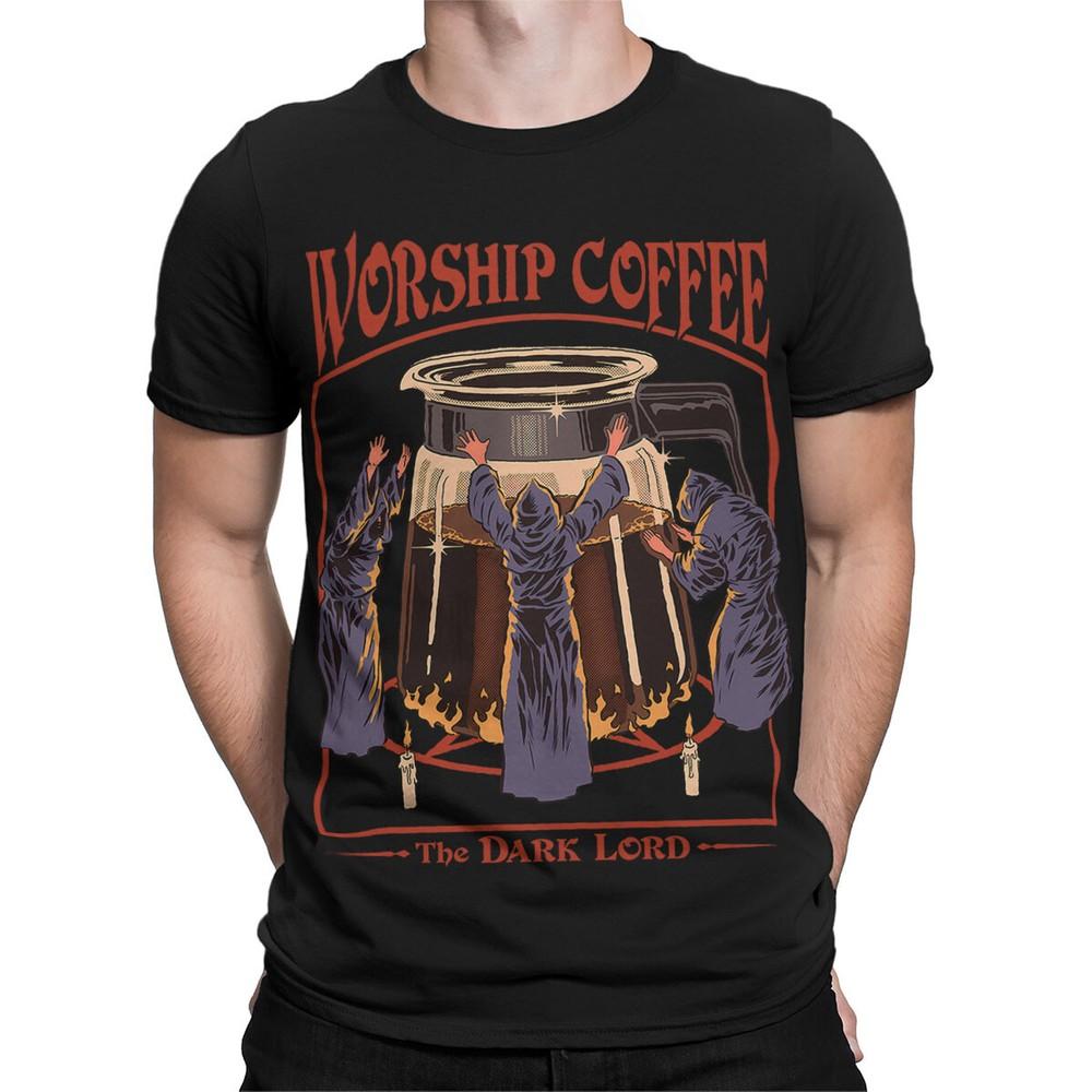 

Worship Coffee Fun 80s T Shirt for Coffee Lovers #SR#T433 L