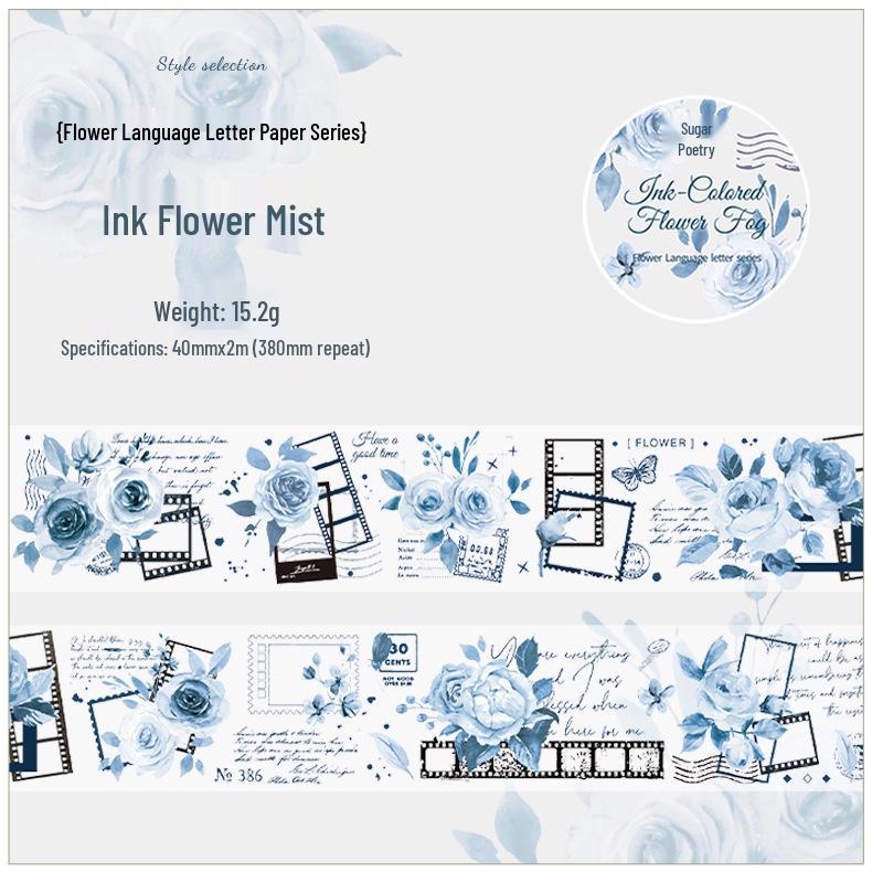 Englische Blumencollage-Aufkleber: Blumensprache Journal Serie (6 Stile)