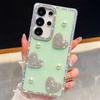 Point Diamond Rhinestone Marble Suitable for Apple iPhone17 Samsung S25 Mobile Phone Case S26U Handmade A17 Protective Case