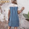 Fashion Summer Spring Short Sleeve O-Neck Casual Dresses