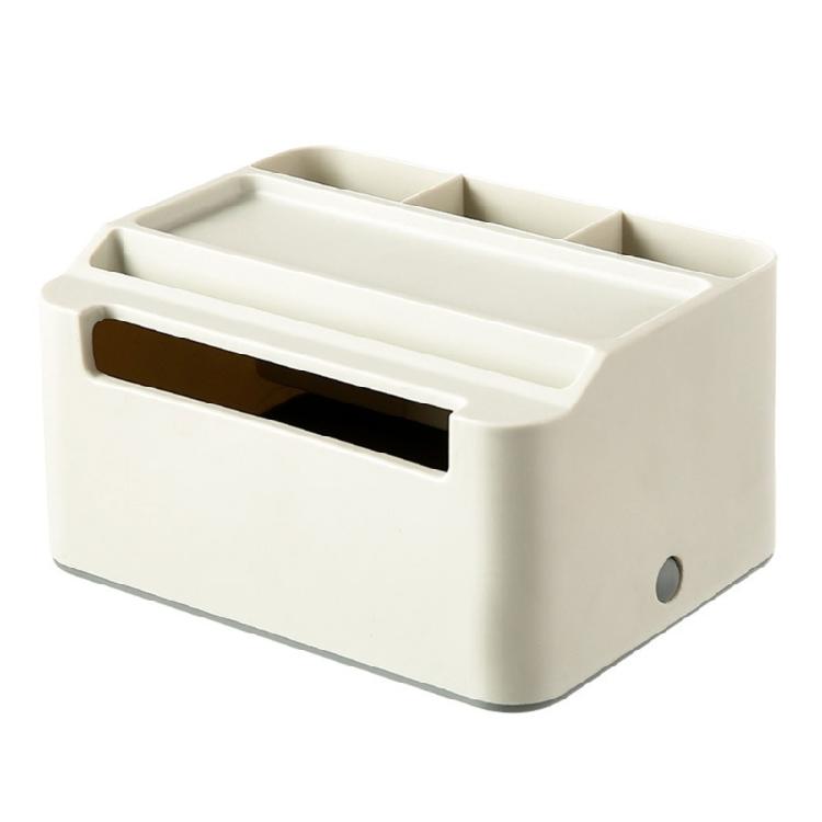 Tissue Box Holder with Storage Multi-function Remote Control Desk Storage Box