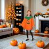New Halloween Luminous Cloak Role Playing Stage Party Performance Festival Costume Pumpkin Cloak With Hat For Adults Kids