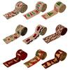 5M Christmas Ribbon Brown Wrapping Ribbon Craft Cotton Christmas Tree Star Ribbons for Gift Wrapping Crafts Xmas Tree Bows Cakes Cards Decor