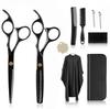 6-Inch White Hairdressing Scissors Set: Flat & Tooth Scissors for Adults and Kids