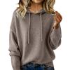 Women S Loose Fit Hooded Knit Pullover Sweater Long Sleeve Solid Color