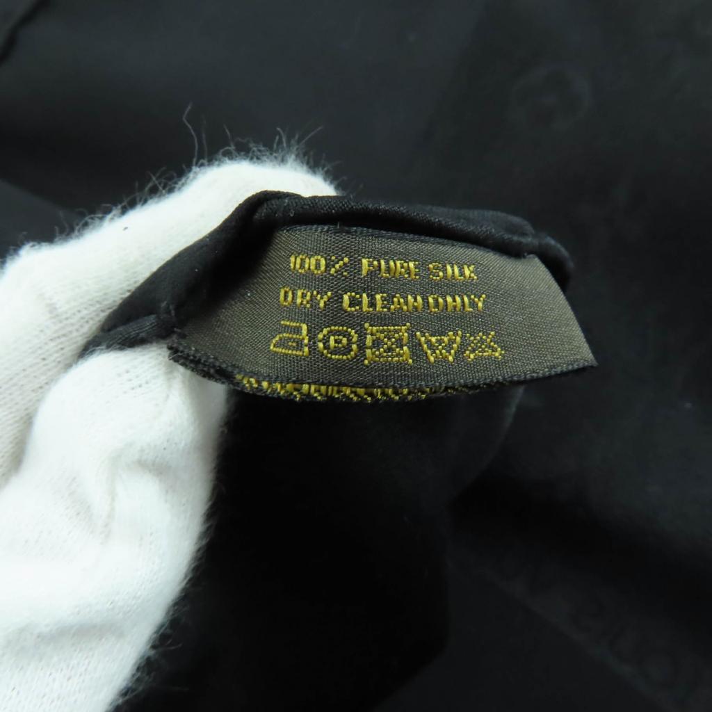 Excellent LOUIS VUITTON Scarf Carré Monaco Logo Monogram Black Silk Women Used
