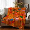Gradient Star Sky Cartoon Anime Print Flannel Blanket Soft Warm Throw for Kids Bedroom Sofa Christmas Office Car