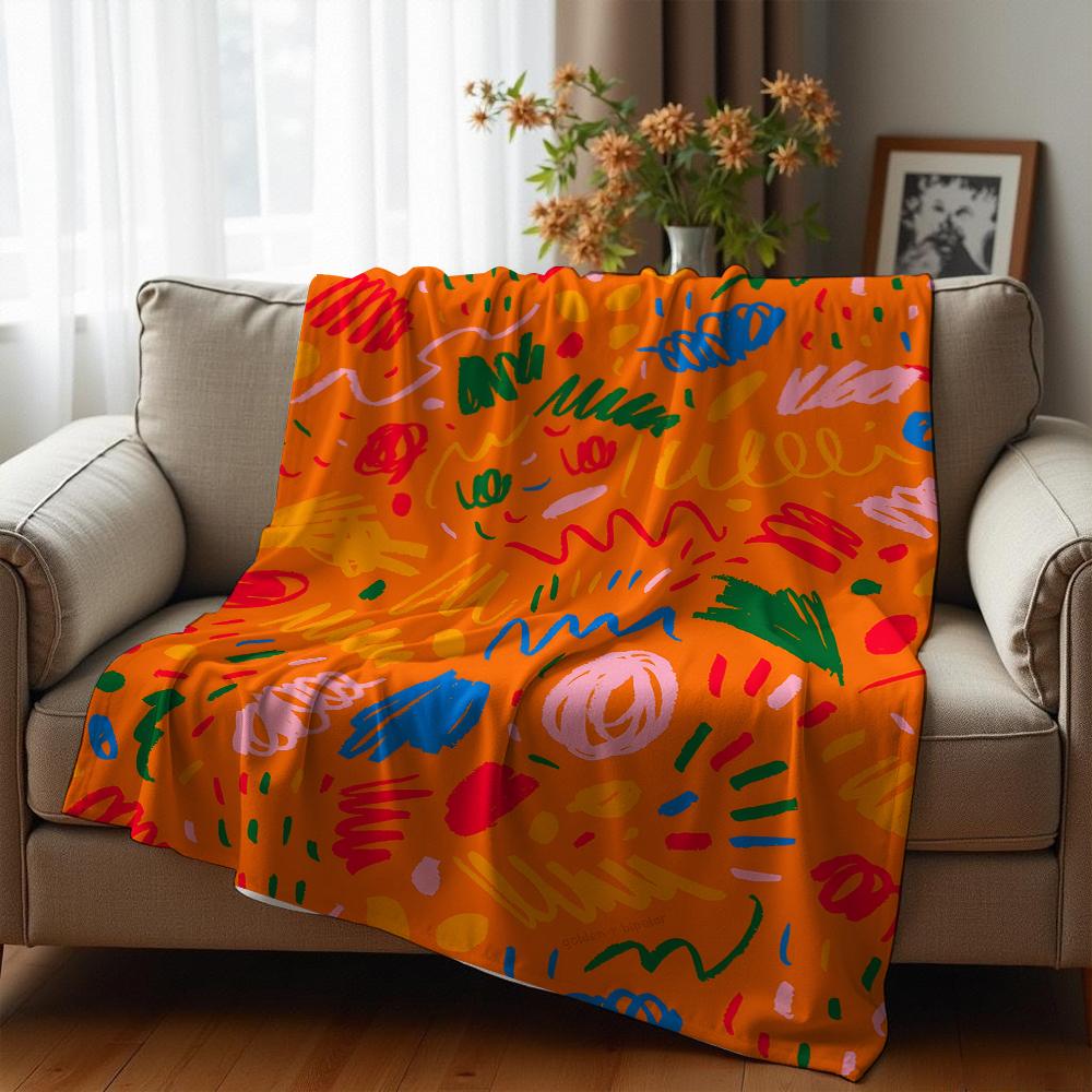 Gradient Star Sky Cartoon Anime Print Flannel Blanket Soft Warm Throw for Kids Bedroom Sofa Christmas Office Car