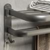 Bathroom Towel Rack No Punching Bathroom Storage Rack Wall-mounted Foldable Bath Towel Storage Rack