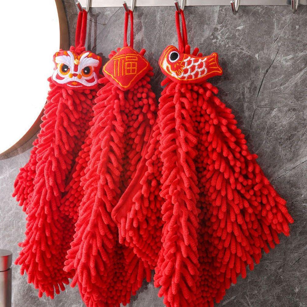 Cleaning Absorbent Cloth Embroidery Household Dishcloths Handkerchief Hand Towels Kitchen Towels