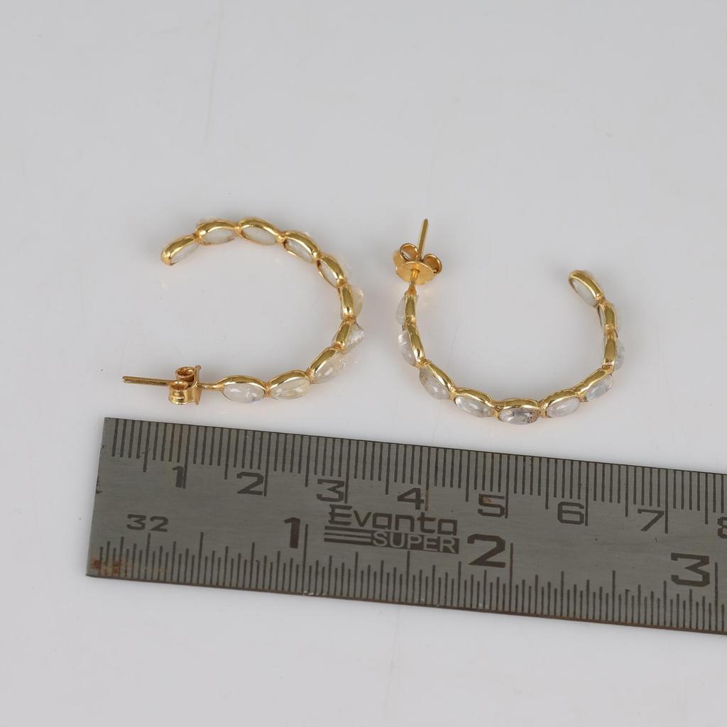 Sterling Silver Moonstone Earrings, Gold Plated Jewelry, June Birthstone Jewelry, Dainty Earrings