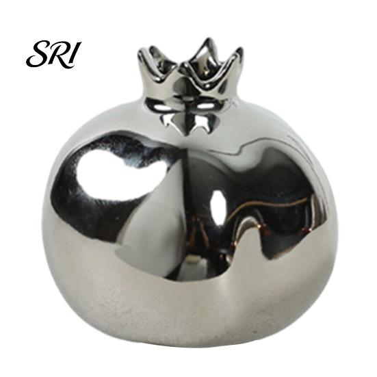 Living Room Vase Ceramic Pomegranates Bud Small Fruit Shaped Decorative for Home Long-lasting Decor Farmhouse Rustic Flower Table Centerpiece