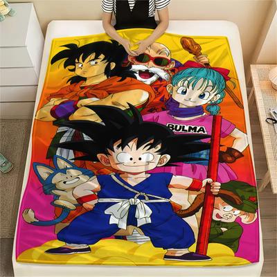 Coperta in Flanella con Stampa Personaggi Dragon Ball, Alta qualità Confortevole per Tutte le Stagioni, Arredamento per la Casa, Calore e Comfort, Perfetta per Regali di Natale