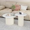 Modern Minimalist Round Sintered Stone Coffee Table - Perfect for Small Apartments and Living Rooms