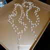 Artificial pearl beaded stacked necklace women's French retro autumn and winter sweater chain light luxury high-end dignified jewelry