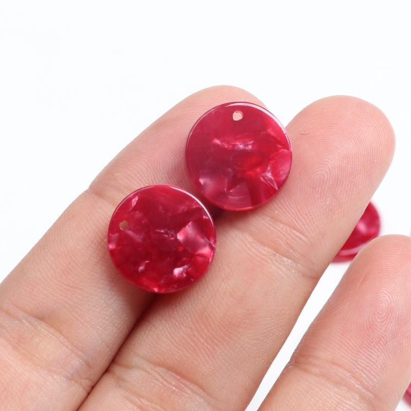 Neue Mode, Schildpatt-Steckohrringe, Acetat-Acryl-Steckohrringe für Damen, Runde Kreisstecker, Boho, Ohrring-Komponenten, 15mm