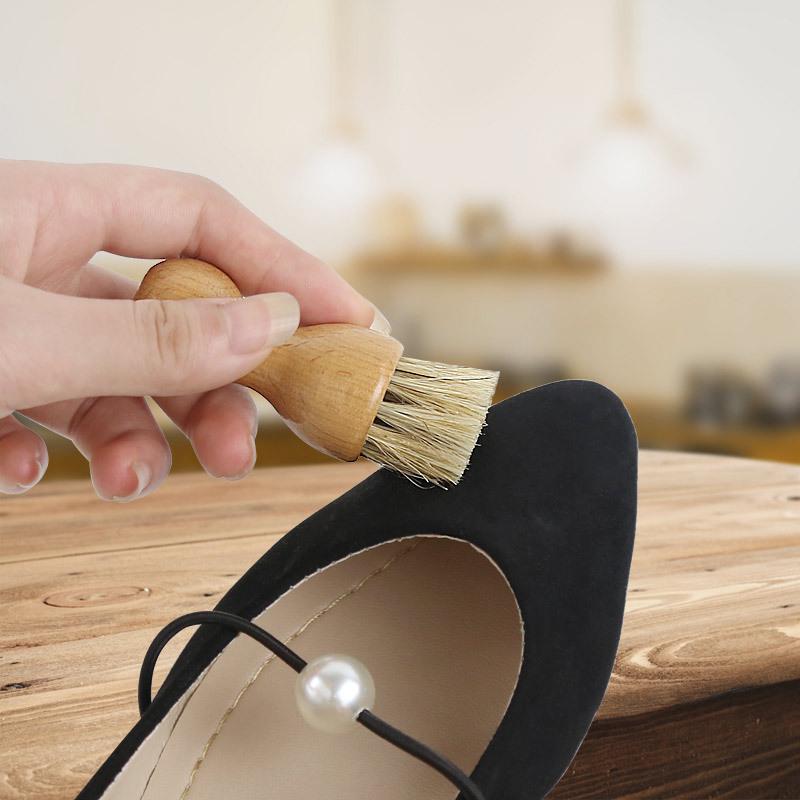 Beech Gourd-shaped Pig Hair Brush for Shoes Clothes Two-Option Oil Polish Ash Removal Multi-Purpose Bulk