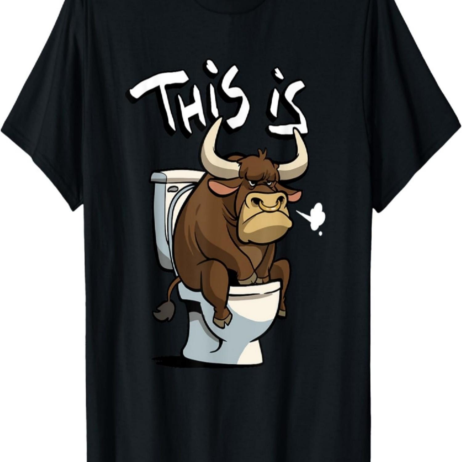 

This Is Bullshit Angry Bull Sitting on a Toilet T-Shirt S чёрный