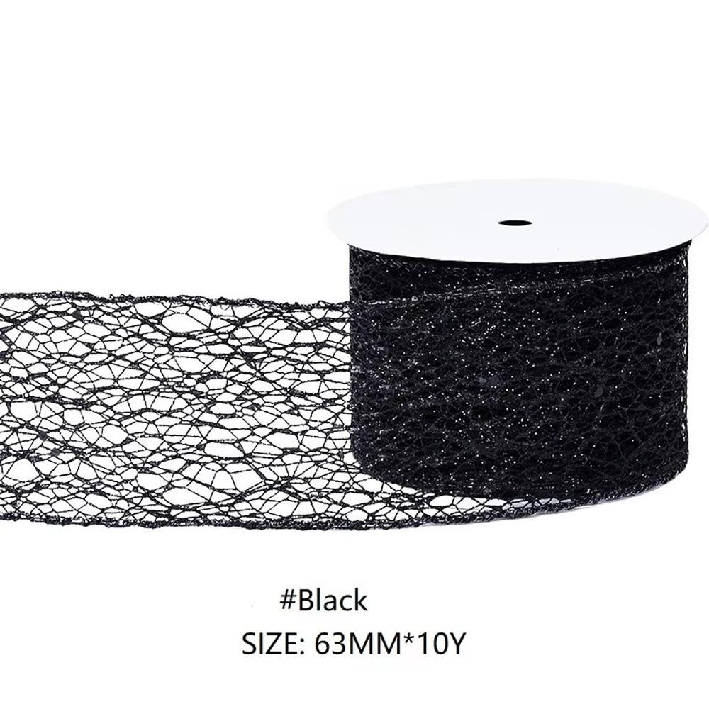 10 Yards/Roll Wired Edge Ribbon Glitter Sequins Organza Ribbon  Christmas Tree Decor