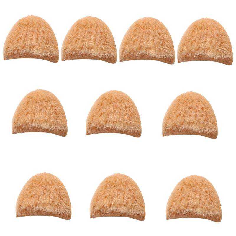 10Pcs Furry Kitten Ears Charm Sewing Plush Ears Appliques Assorted Color for Hair Accessories Clothing Embellishments