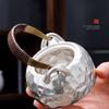 Gilded Silver Japanese Honeycomb Lifting Beam Pot Compact Size Ceramic Tea Beverage Pot Home Kung Fu Tea Set Tea Beverage Making Single Pot