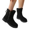 Fashion Concise Warm Boots Women 2024 Hot Sale Shoes for Women Ankle Women's Boots Round Toe Low Heel Side Zip Shoes Female Zapatos