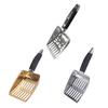Cat Litter Scoop Stainless Steel Mesh Scooper Metal Kitten Poop Sifting Shovel with Rubber Handle for Cat Litter Box