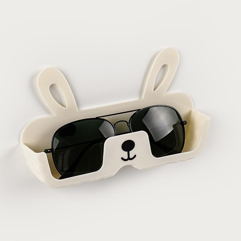 Plastic Glasses Holder Organizer Hangable Sunglass Show Stand Shelf Self-Adhesive Wall Mounted Glasses Storage For Home Storage