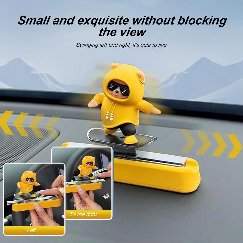 Sliding Skateboard Bear Car Temporary Parking Number Plate, Silent Magnetic Dashboard Phone Card