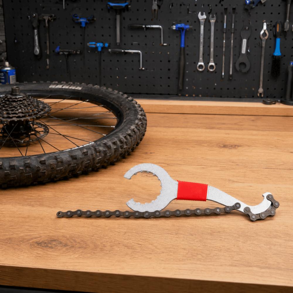 20cm Length Freewheel Wrench Stainless Steel Sprocket Remover Wrench Bike Chain Whip Bike Repair