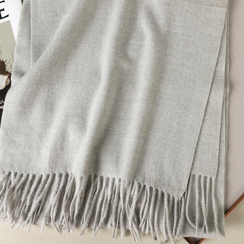 Kaffee Schal für Damen Lange Warme Kaschmirschals Winter Hijab Einfarbig Damen Stola Wickel Weiblich Pashmina Bandana Kopftücher