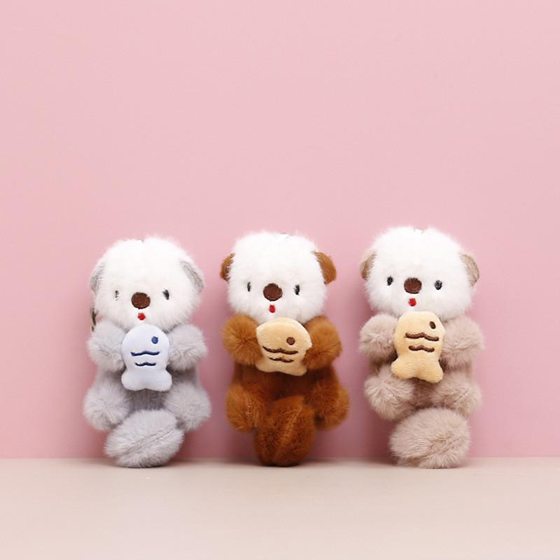 Adorable Otter Sea Plush Toy Cute Fluffy Keychain Charm Bags Perfect Doll Gift