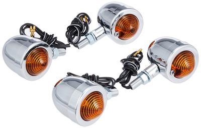 KITACO Bread Mini Turn Signal Kit for Magna 50, Chrome/Orange, 830-0900120B