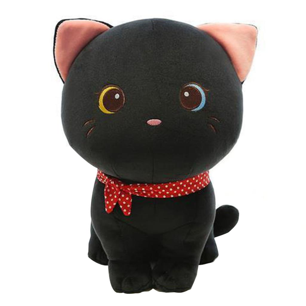 Cartoon Cat Plush Doll Cute Stuffed Kitten Rag Toy Elastic Soft Sofa Cushion Bedside Gift For Kids Girls 24cm
