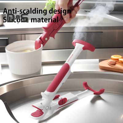 Anti-Scalding Clip 2-in-1 Hot Plate Gripper Bowl Holder Clip Non-Slip High Temperature Resistance Anti Scald Clamp Hot Plate Gripper Clips Tongs for