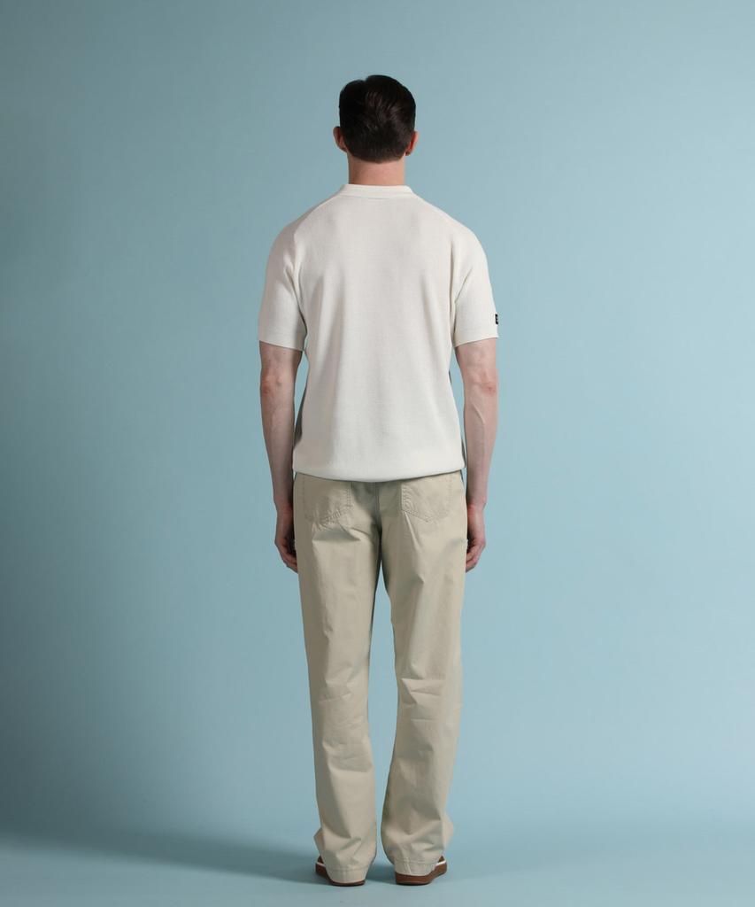 PANICALE White Waffle Short Sleeve Polo Knit