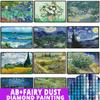 DIY Van Gogh Diamond Painting 5D Full Mosaic Abstract Garden Almond Blossoms Starry Night Rhinestone Decor Home